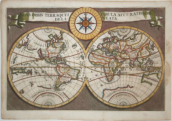 ANONYMOUS, Nova Orbis Terraquei Tabula Accuratissime Delineata., antique map, old maps