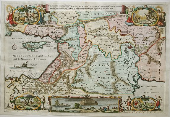 STOOPENDAAL,D., De Gelegentheyt van 't Paradys en 't Landt Canaan.., antique map, old maps
