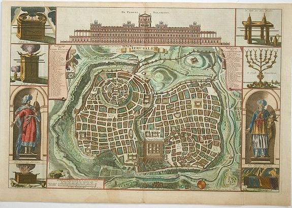 STOOPENDAAL,D./JAGEN,J. van, Jerusalem, antique map, old maps
