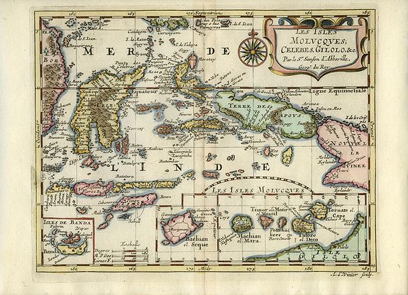 SANSON, N., Les Isles Molucques, Celebes, Gilolo., antique map, old maps