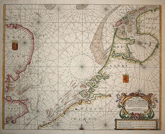 DONCKER, H., Pas Caert van Texel tot aen de Hoofden., antique map, old maps