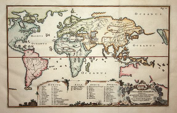MOXON,J., Totius Orbis Terrarum., antique map, old maps