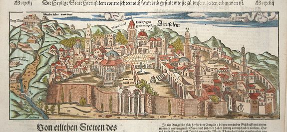 MÜNSTER,S., Die heilige statt Jerusalem contrafehtet nach form und gestalt.., antique map, old maps