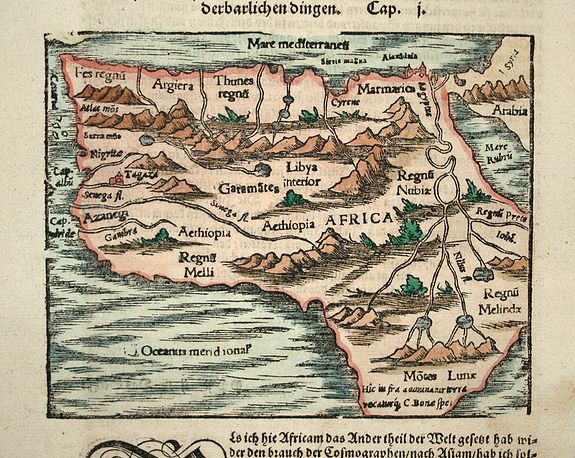 MÜNSTER, S., Africa, antique map, old maps