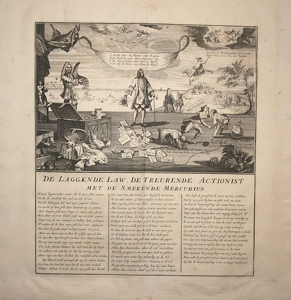 ANONYMOUS., De Laggende Law, De Treurende Actionist.., antique map, old maps