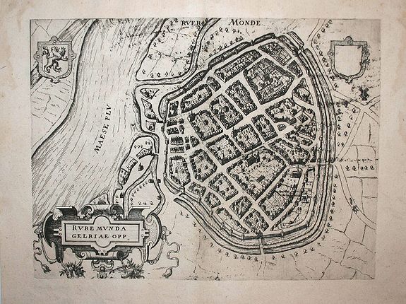 GUICCIARDINI, L., RuerMonde (Roermond), antique map, old maps