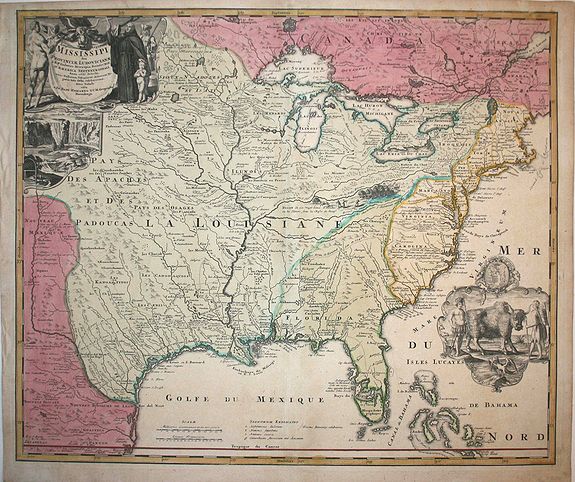 HOMANN,J.-B., Amplissimae Regionis Mississipi seu Provinciae Ludovicianae, antique map, old maps