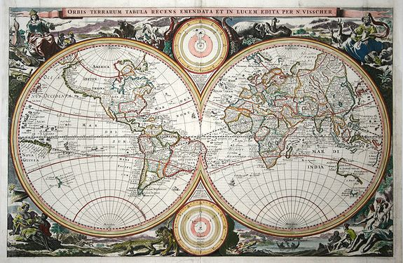 VISSCHER,N., Orbis Terrarum Tabula.., antique map, old maps