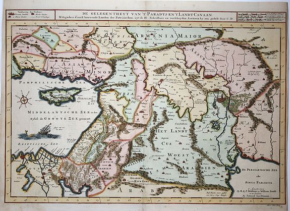 WETSTEIN, R.& J. /SMITH,W, De Gelegentheyt van 't Paradys.., antique map, old maps