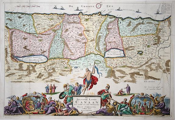 STOOPENDAAL, D., Het Beloofde Landt Canaan.., antique map, old maps