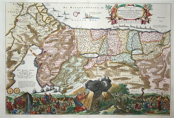 STOOPENDAAL, D., Pergrinatie ofte Veertich-iarige Reyse, antique map, old maps