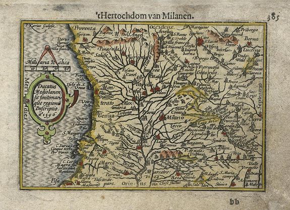 LANGENES,B., Ducatus Mediolanen, antique map, old maps