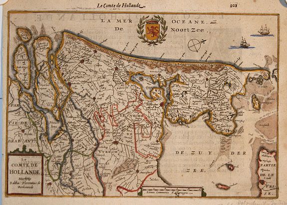 COLOM, J.A., Le comte de Hollande., antique map, old maps