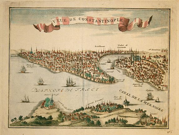 FER,N. de. ?, Veue de Constantinople, antique map, old maps