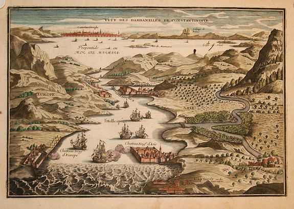 FER,N. de., Veue des dardanelle s de Constantinople, antique map, old maps