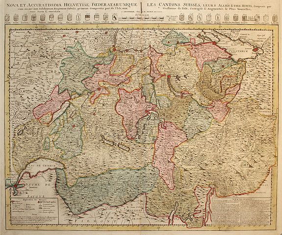 ELWE, J.B., Nova et Accuratissima Helvetiae, antique map, old maps