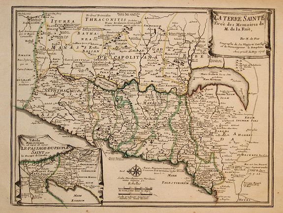 FER,N. de., La Terre Sainte.., antique map, old maps