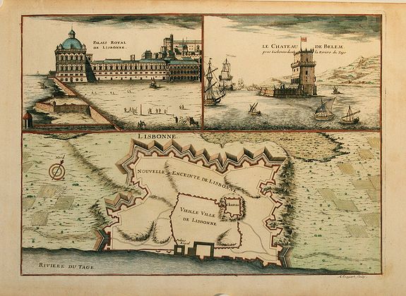 FER, N. de., Lisbonne, antique map, old maps
