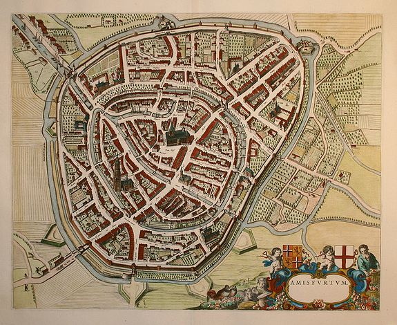BLAEU, J., Amisfurtum. (Amersfoort), antique map, old maps