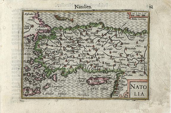 LANGENES, B., Natolia, antique map, old maps
