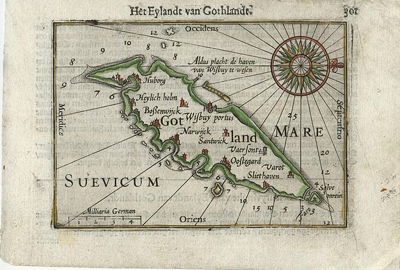LANGENES, B., Gotland, antique map, old maps
