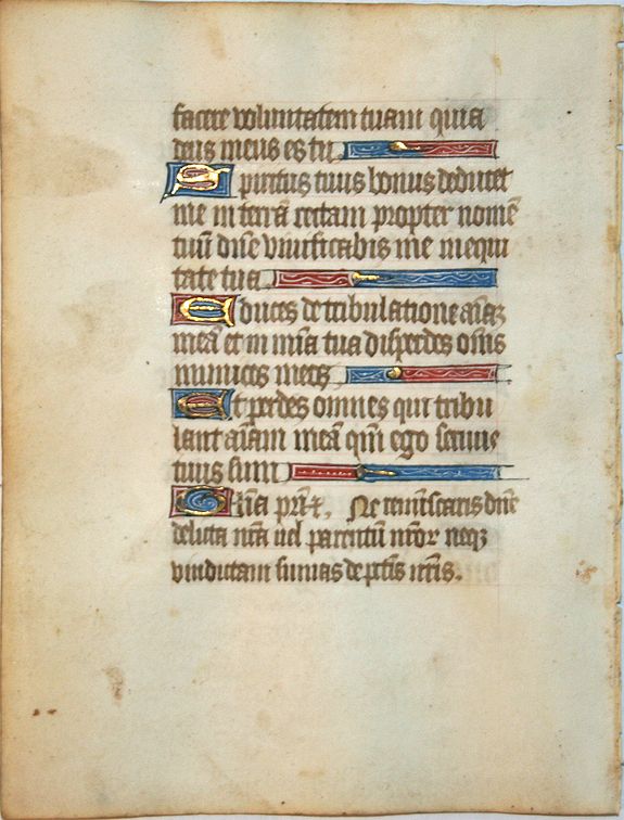 BOOK OF HOURS, Leaf on vellum from a manuscript Book of Hours., antique map, old maps