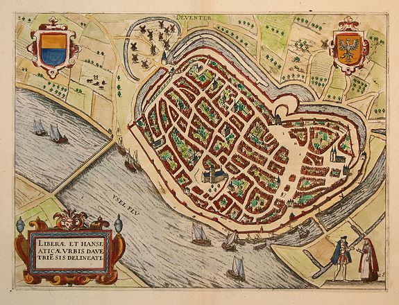 GUICCIARDINI, L., Deventer, antique map, old maps