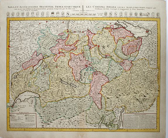 ELWE, J.B., Nova et Accuratissima Helvetiae, antique map, old maps