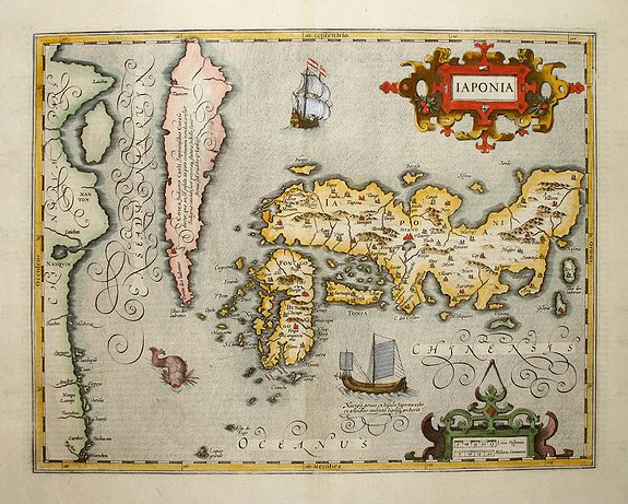 HONDIUS,J., IAPONIA, antique map, old maps