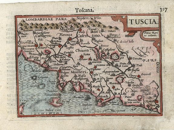 LANGENES, B., Tuscia., antique map, old maps