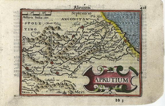 LANGENES, B., Aprutium, antique map, old maps