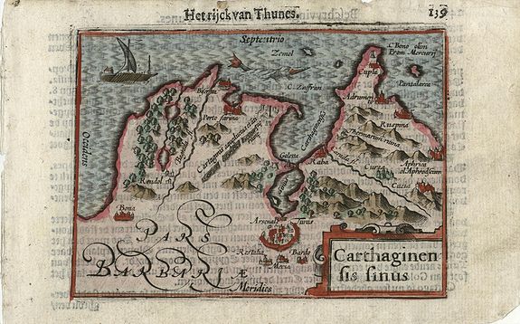 LANGENES, B., Carthaginensis sinus., antique map, old maps
