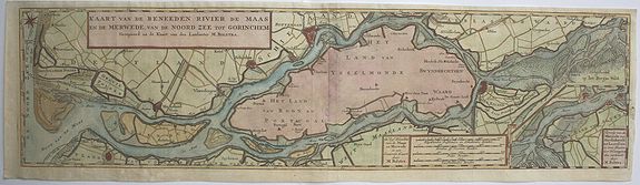 TIRION, I., Kaart van de Beneeden rivier de Maas en de merwede.., antique map, old maps