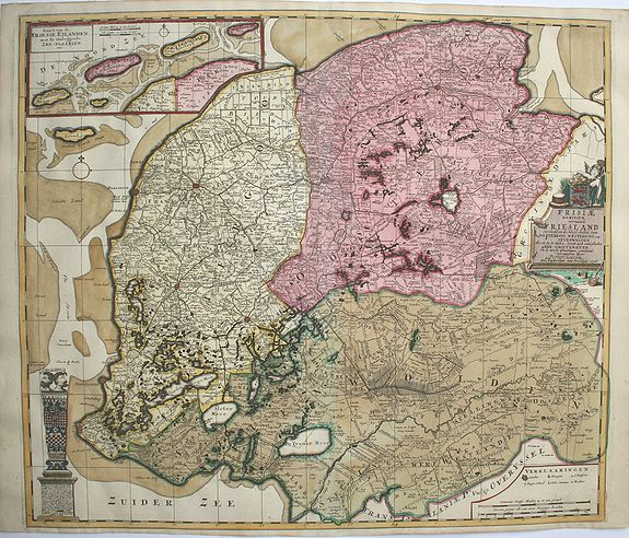 SCHENK, P./ VALK, G., Frisiae Friesland, antique map, old maps