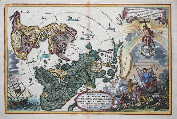 SCHERER,H., Repraesentatio Totius Orbis Terraquei Cuius Partes.., antique map, old maps
