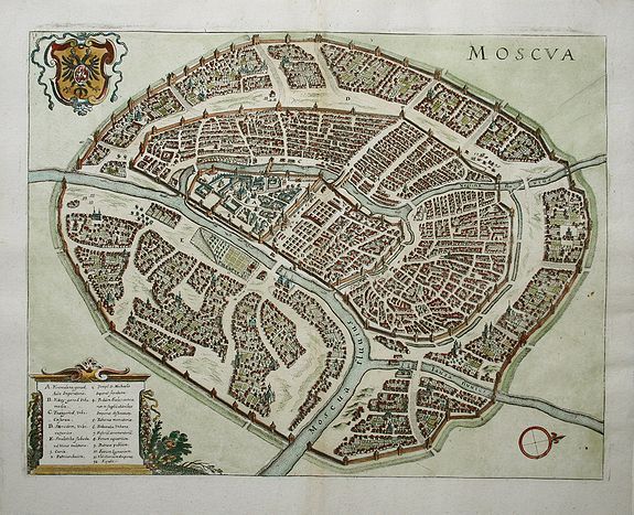 MERIAN, M., Moscva, antique map, old maps