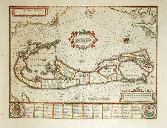 JANSSONIUS, J., Mappa Aestivarum Insularum, alias Barmudas Dictarum., antique map, old maps
