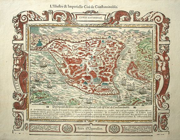 DU PINET,A., Constantinoble ( Constantinople ), antique map, old maps