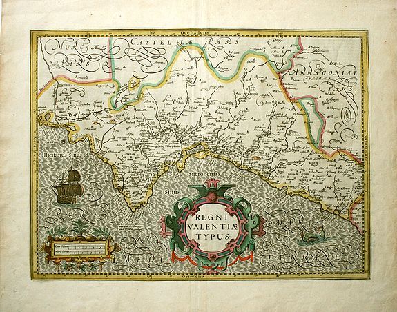 MERCATOR,G./ HONDIUS,J., Regni Valentiae Typus, antique map, old maps