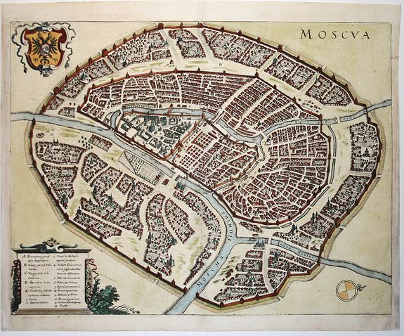 MERIAN, M., Moscva, antique map, old maps