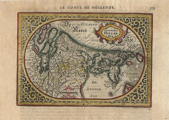MERCATOR,G./ HONDIUS,J., Comitatus Hollandia, antique map, old maps