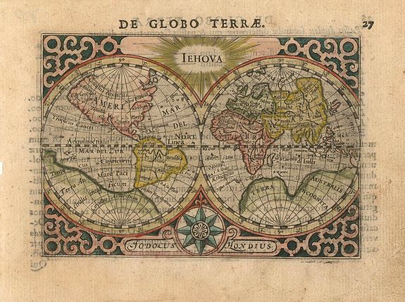 BERTIUS, Jehova (Worldmap), antique map, old maps