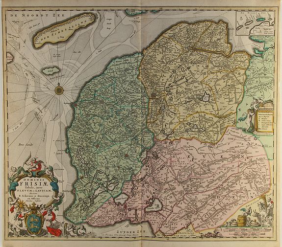 VISSCHER,N., Dominii Frisiae.., antique map, old maps