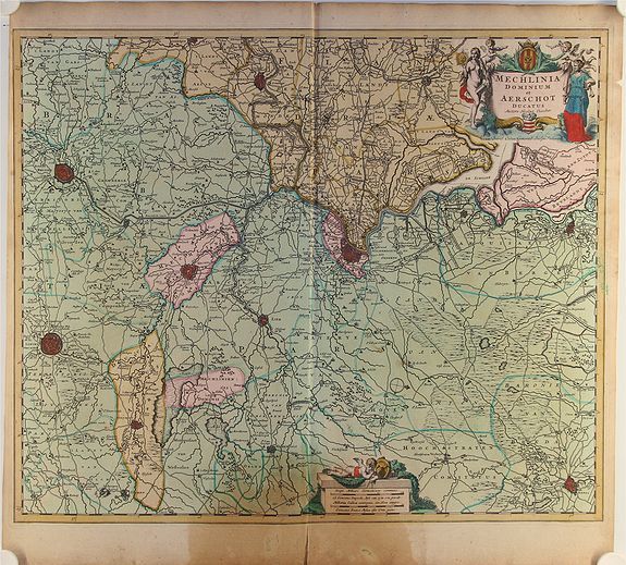 VISSCHER,N., Mechelinia Dominium et Aerschot.., antique map, old maps