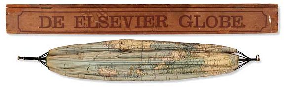 ELSEVIER, Collapsible, umbrella globe., antique map, old maps