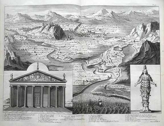TOURNEFORT, J. P. d., A plan of the city of Ephesus according to Pitton de Tournefort, antique map, old maps