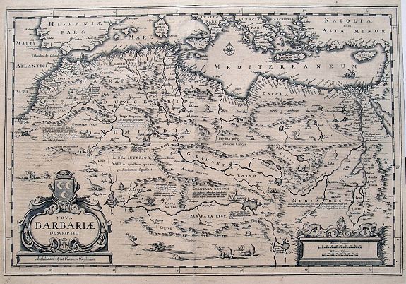 JANSSONIUS, J., Nova Barbariae Descriptio, antique map, old maps