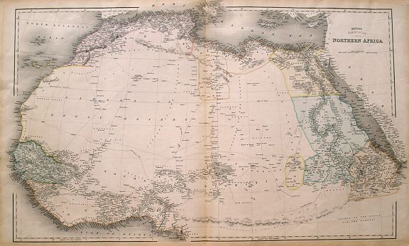 BETTS, J., Northern Africa., antique map, old maps