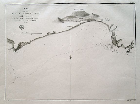 DÉPOT GÉNÉRAL DE LA MARINE, Plan de la Baie de Lyeoung-Soy en l'Île d'Hainan..., antique map, old maps