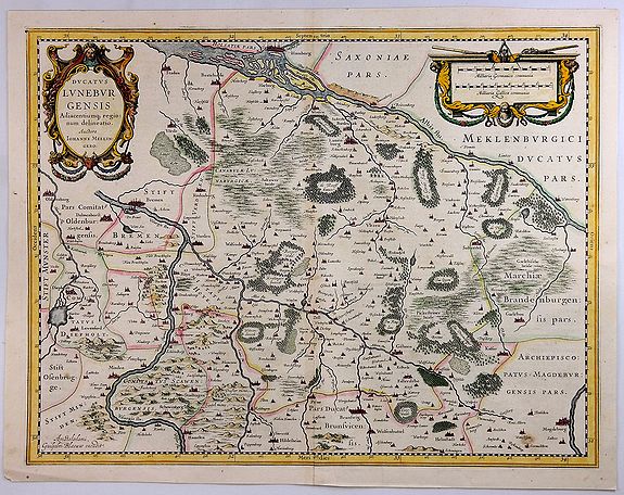 BLAEU, W., Ducatus Lunebur Gensis. . ., antique map, old maps